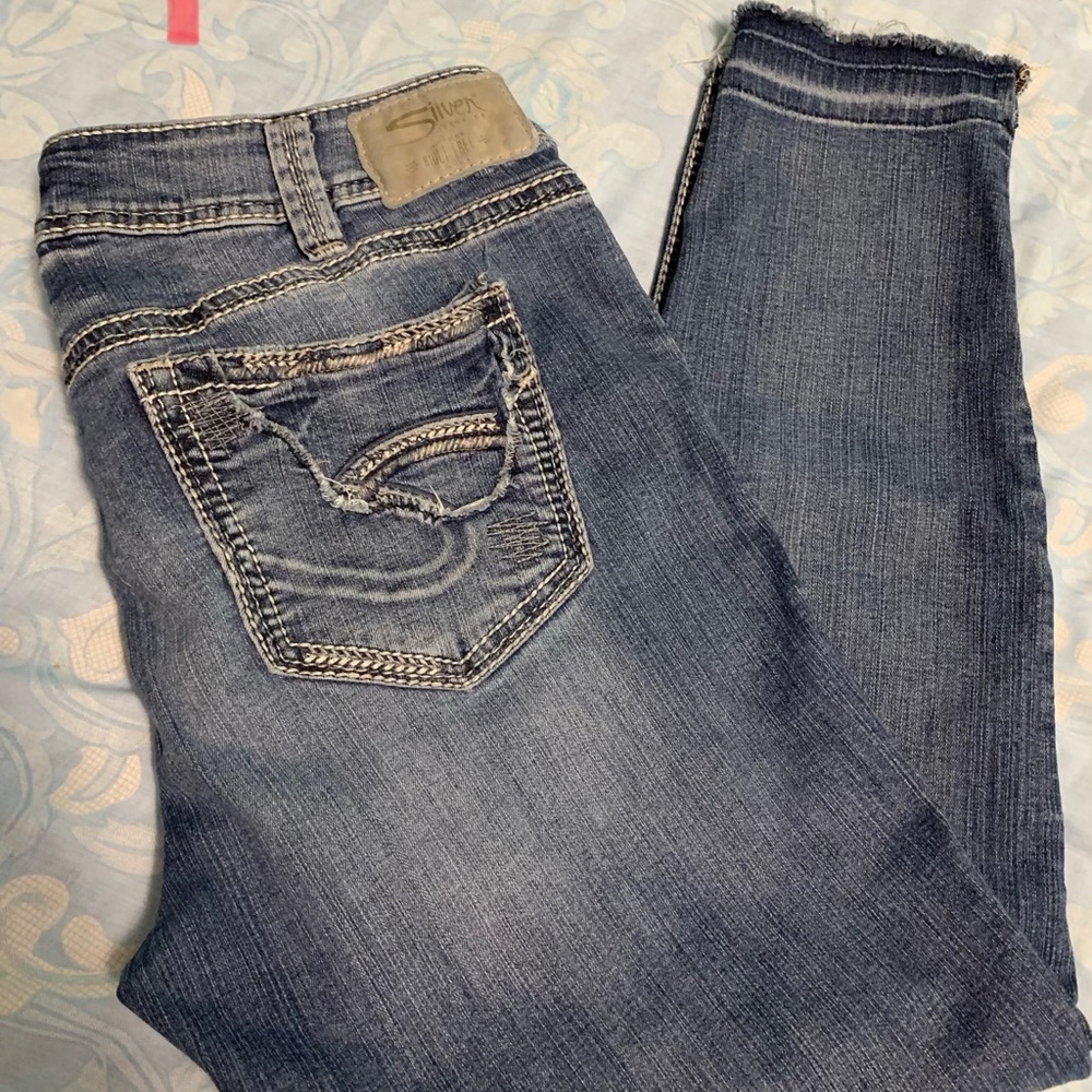 Silver Elyse Ankle Skinny Jeans